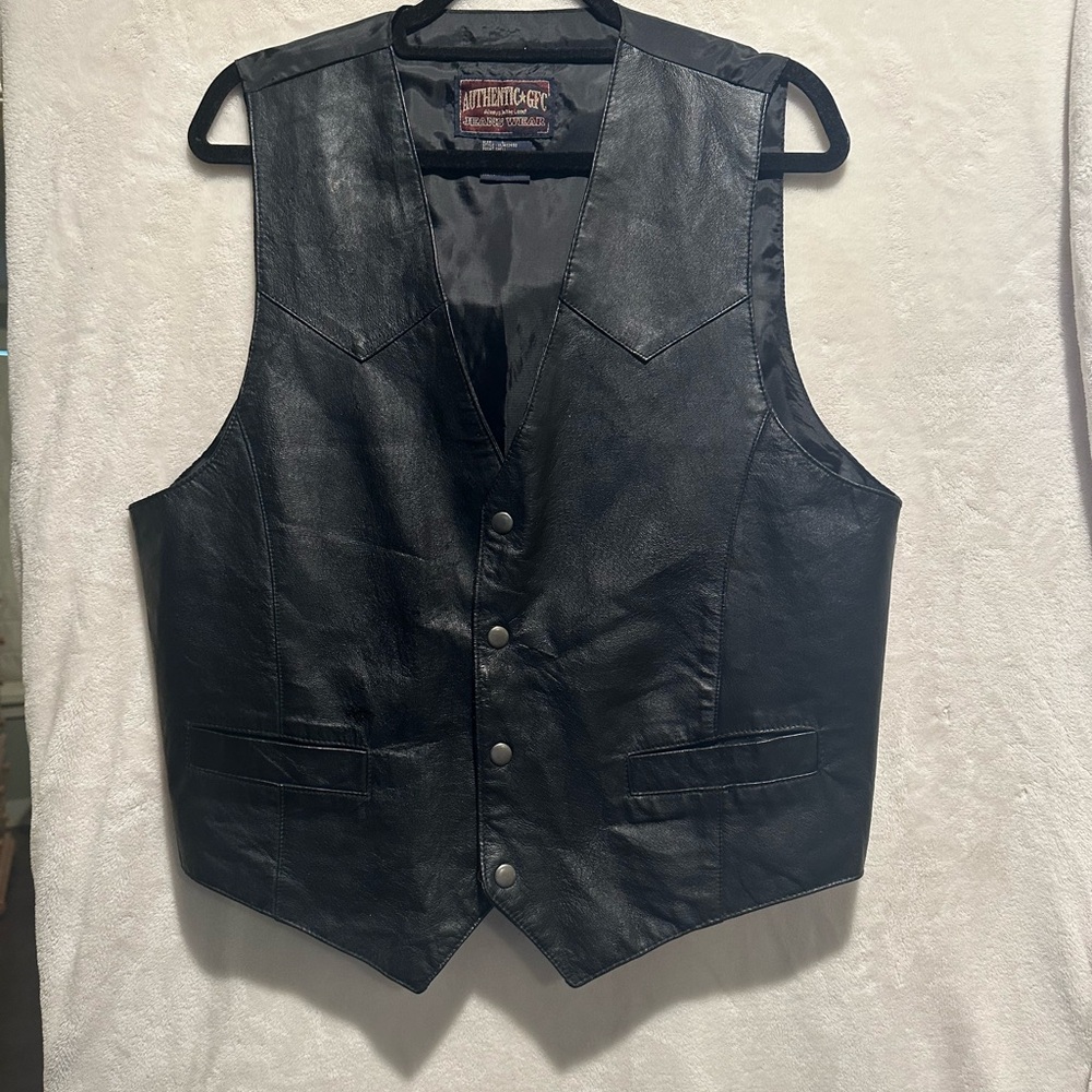 Black Leather Vest for Men